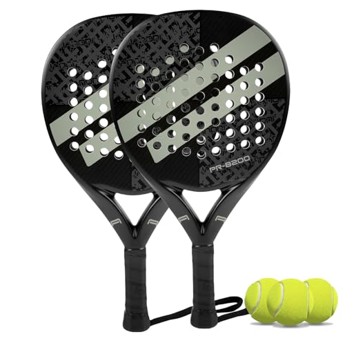 Lightweight Carbon Fiber Padel Racket with EVA Foam Core - Gray 2pcs