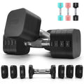 HEBLIJA 4-in-1 Adjustable Dumbbell Set 20LB Black, Space-Saving Home Gym Equipment
