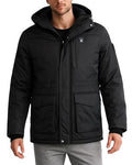 Spyder Men's Medium Black Waterproof Winter Coat with Hood & Fleece Lining