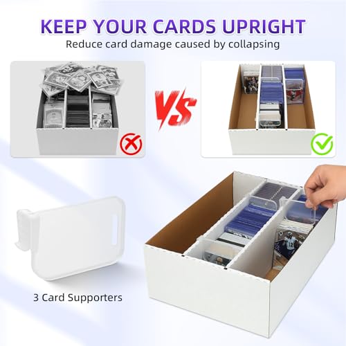 2 Pack Trading Card Storage Box 4200 Capacity with Dividers & Sleeves for MTG, TCG, Sports Cards
