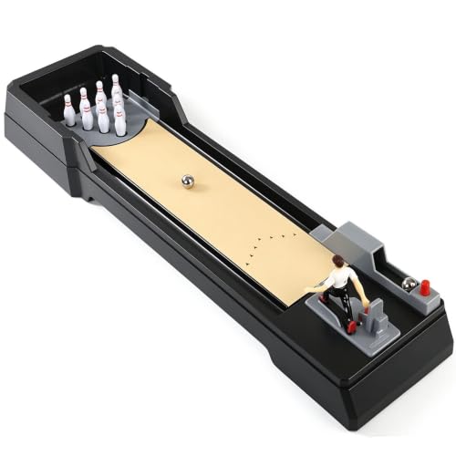Tabletop Bowling Game Set with 10 Pins and Ball, Mechanical Play, 6+