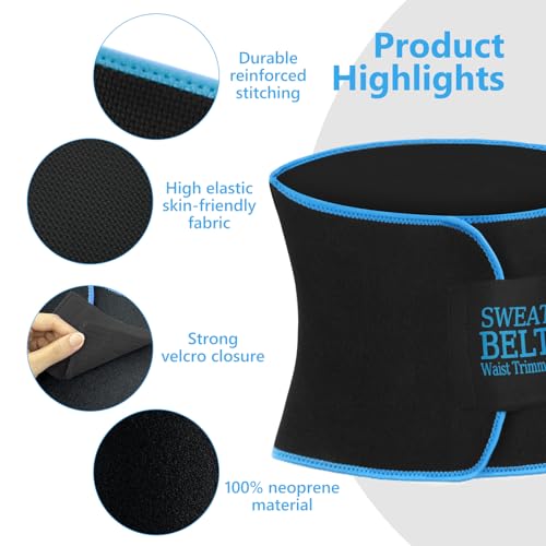 Waist Trainer for Women Belly Fat Loss Sweat Band Black Medium