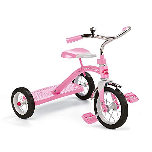 Radio Flyer Classic Pink Tricycle for Ages 2-4 with Bell - Split Single Deck Pink
