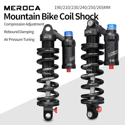 MEROCA 210mm Adjustable Air Spring Coil Over Shock Absorber 550lbs – Off-Road MTB, E-Mountain Bike