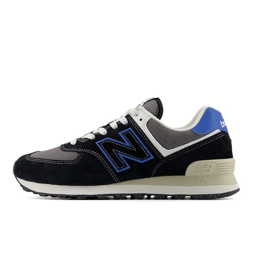 Unisex 574v1 Wide Fit Sneakers - Black & Blue Agate, Men & Women Sizes 10.5/12