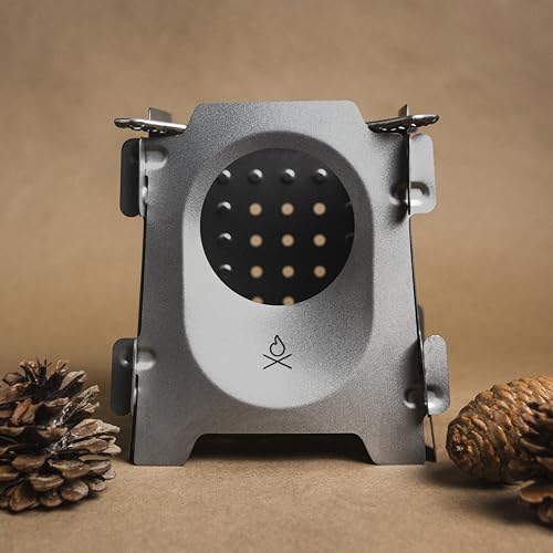 Ultralight Titanium Camping Wood Stove - Foldable Backpacking & Bushcraft Stove