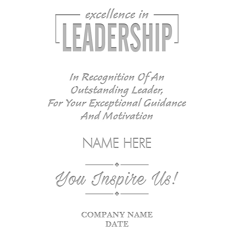 Excellence In Leadership Customized Crystal Award Trophy 6.5" - Employee Recognition, Corporate Gift