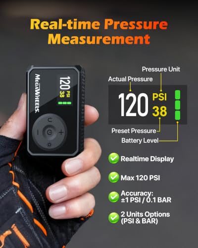 Mini Bike Pump with Gauge 120 PSI Portable Electric Inflator Presta Schrader