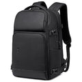 Black Expandable Travel Backpack with USB Charging Port & 17 Inch Laptop Compartment - Large