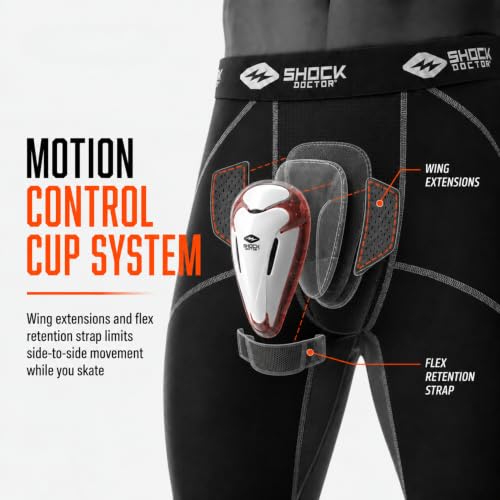 Adult Hockey Compression Pant with Protective Cup - Black, Small