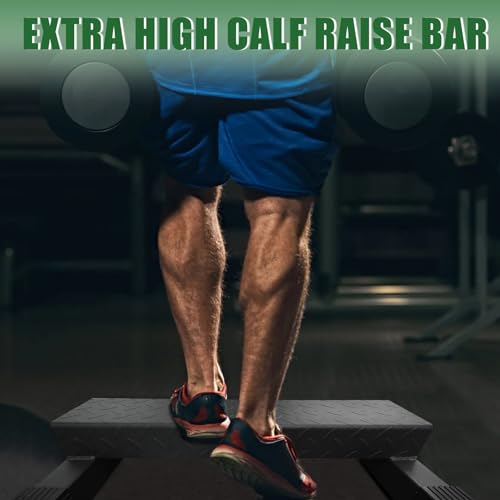 Steel Calf Raise Bar for Stretching Squats and Foot Exercises - Black 03
