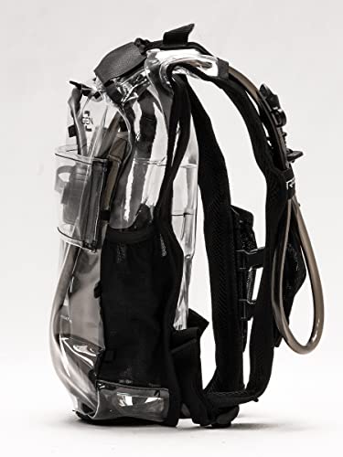 RAVERUNNER® Clear Hydration Pack | Festival Approved Hydration Backpack with 2L Bladder & Quick Disconnect Hose | Transparent Camelbak Water Backpack, Clear Hydration Backpack, ClearCamelbak
