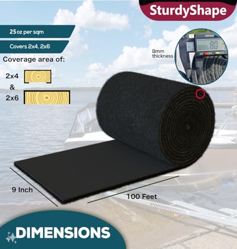 Boat Trailer Bunk Carpet Kit 9x100ft Marine Carpet Covers for Trailers Black - Variation of THIS listing