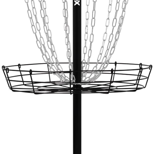 Remix Deluxe Practice Disc Golf Basket - Black / 12 Chains, Portable, Easy Assembly