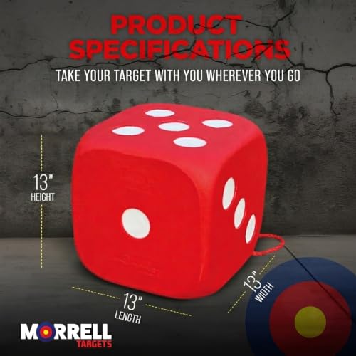 Morrell High Roller Foam Archery Target 6-Sided Cube with Bullseyes, Portable for Bows & Crossbows