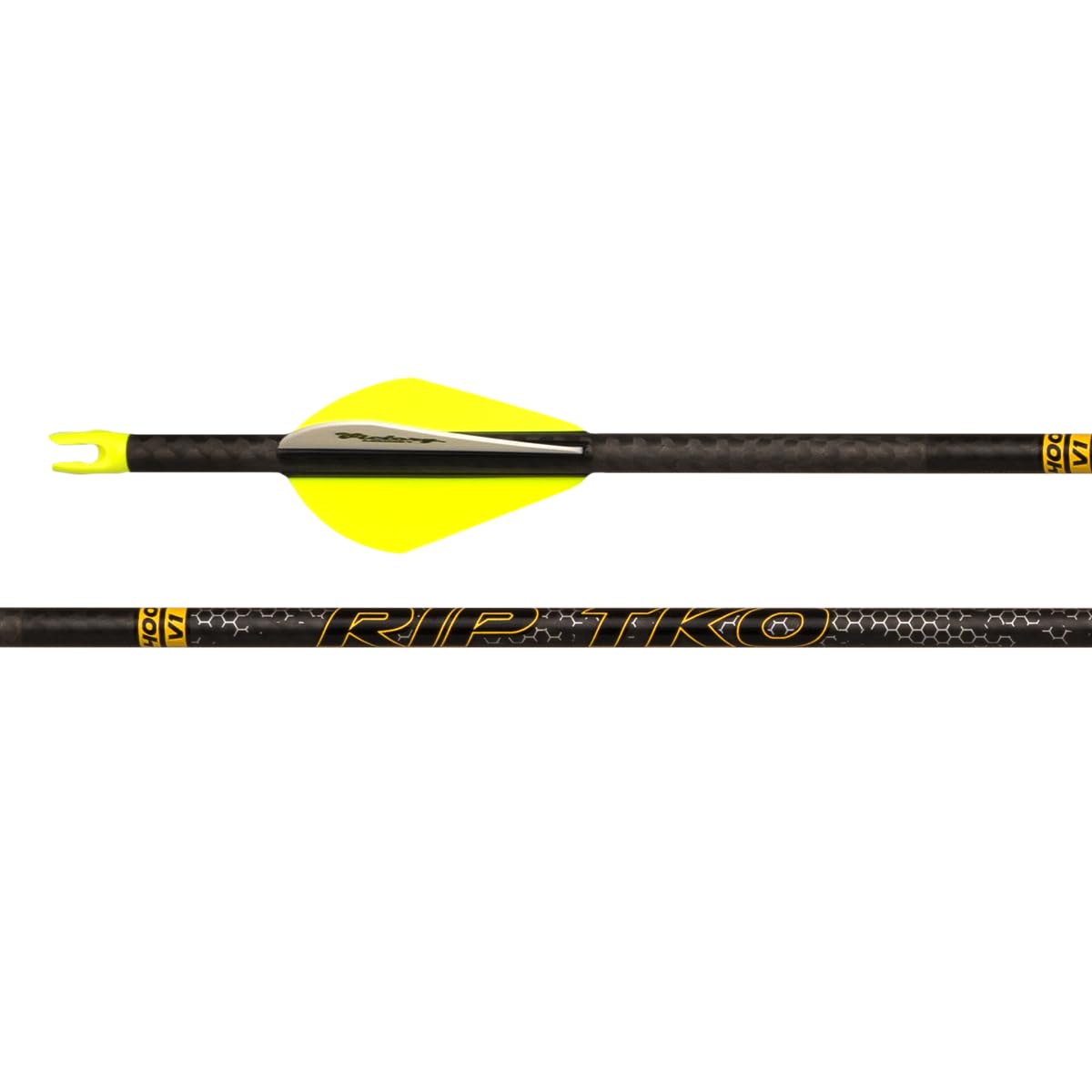 Victory Archery RIP TKO 0.204" Small Diameter Hunting Arrow (Spine: 300, 6 Pack Fletched, Straightness ± 0.001 - Elite - Yellow)