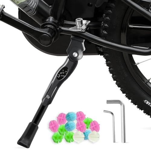 Kids Bike Kickstand for 16-20 Inch Bicycles Adjustable Aluminum Support Black