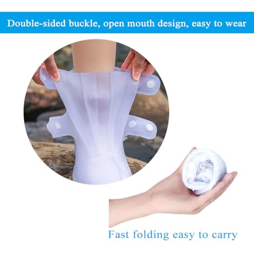 Rain Boot Covers Waterproof Silicone Overshoes for Men Women XL White