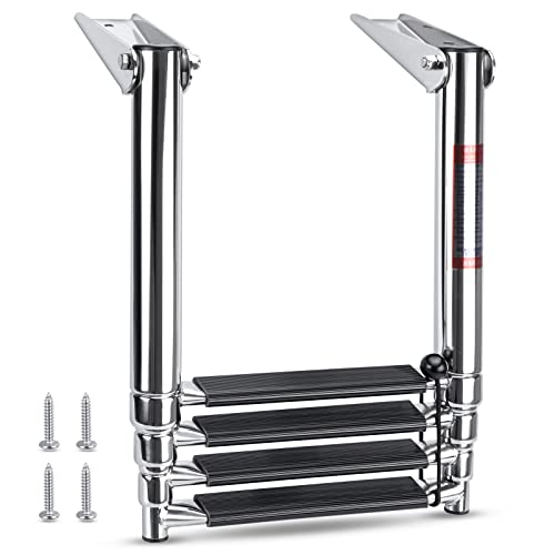 Marinebaby Heavy Duty Telescopic Boat Ladder 4 Steps Stainless Steel