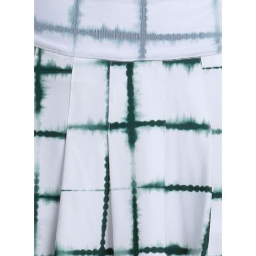 Lucky In Love Shibori Plaid Tennis Skirt Small Team Green Women's Athletic Wear