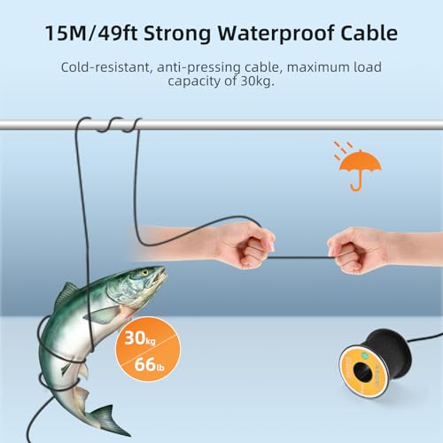 Eyoyo Underwater Fishing Camera 7 inch LCD Monitor Fish Finder 1000TVL 15m/49ft