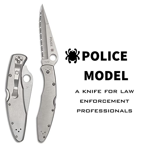 Spyderco Police Model Folding Pocket Knife Stainless Steel SpyderEdge