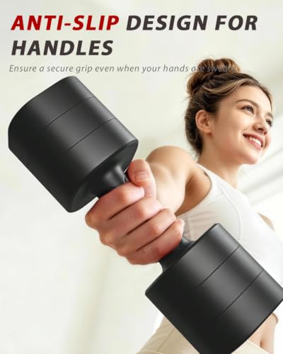 Ragebby Adjustable Dumbbell Set 20LB (10LB Pair) Black for Home Workout