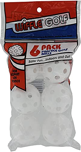 Wiffle Practice Golf Balls - 6 Pack for Indoor and Outdoor Training