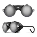 Julbo Vermont Classic Glacier Sunglasses with Leather Side Shields - Black Frame & Silver Mirror 51mm