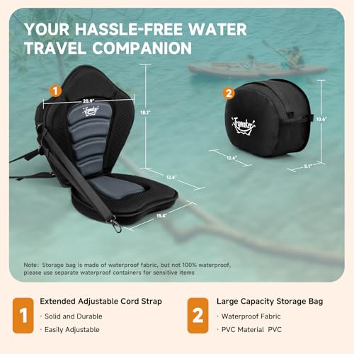 Trymaker Kayak Seat with Back Support, Thick Paddle Board Seat Cushion