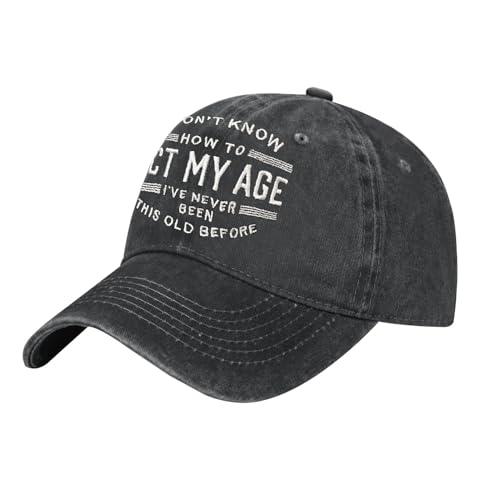 Act My Age Retirement Baseball Cap - Funny Dad Hat with Cross for Men