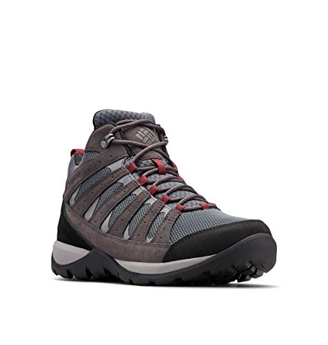 Columbia Men's Redmond V2 Mid Waterproof Hiking Boots - 11.5 Graphite Red Jasper