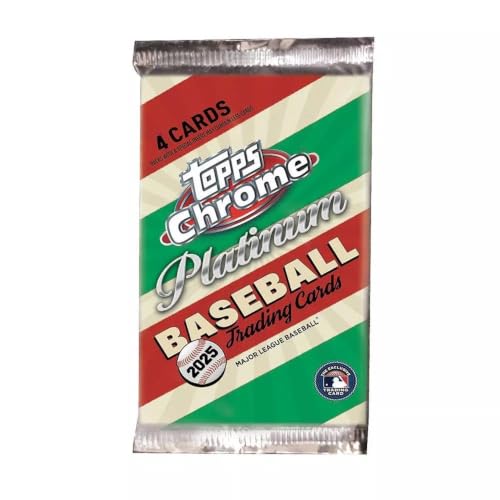 2025 MLB Chrome Platinum Baseball Trading Card Value Box | Inspired by 1955 Design, Includes 8 Packs with Prism Parallels