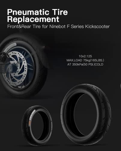 2PCS 10x2.125 Inch Non-Slip Scooter Tire Compatible with Ninebot F20 F25 F30 F40 F65 D18W D28U D38U
