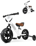 KRIDDO White 2-in-1 Kids Tricycle & Balance Bike for 2 Year Olds