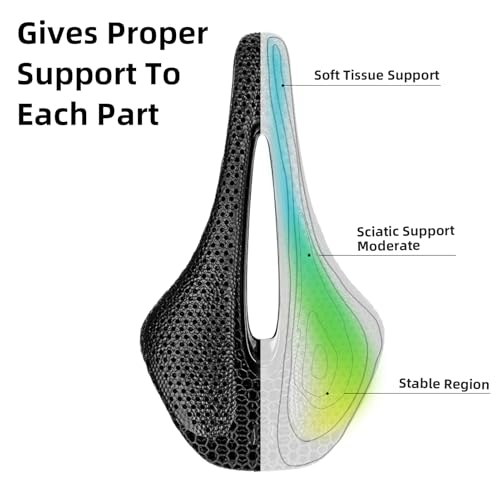 ROCKBROS Carbon Fiber Road Bike Saddle 145mm Ergonomic Comfort Seat