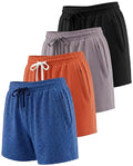 Plus-Size Women's Dry Fit Zipper Pocket Athletic Shorts High Waisted 3X Set of 9