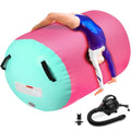 Pink Gymnastics Tumbling Air Rollers - Inflatable Support Barrel 40x23.6 Inches with Pump