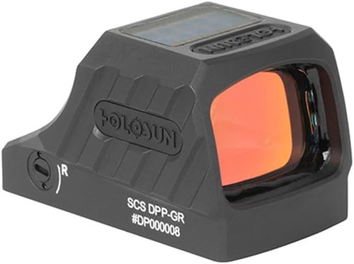 Holosun SCS-320-GR Solar-Charging Reflex Sight - Multi-Reticle 32MOA Green Circle & 2MOA Dot for Sig P320 (Black/FDE)