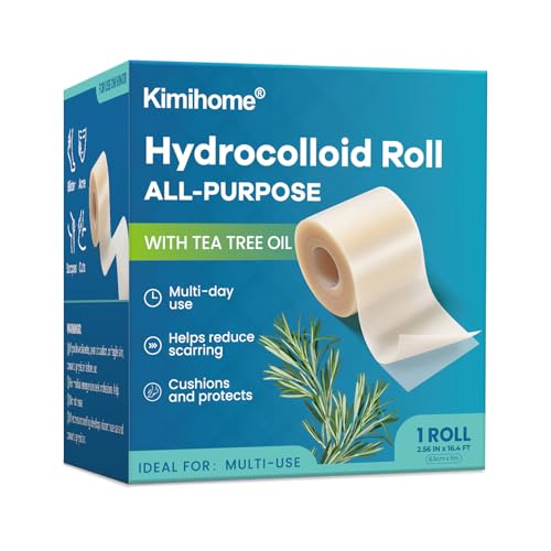 Tea Tree Hydrocolloid Roll Bandages - Cut-to-Size, Waterproof, 2.56 x 16.4 ft