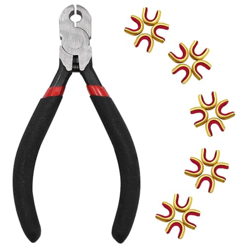 Archery Bow String Nocking Points Set – Brass Nocking Points & Pliers for Compound & Recurve Bows