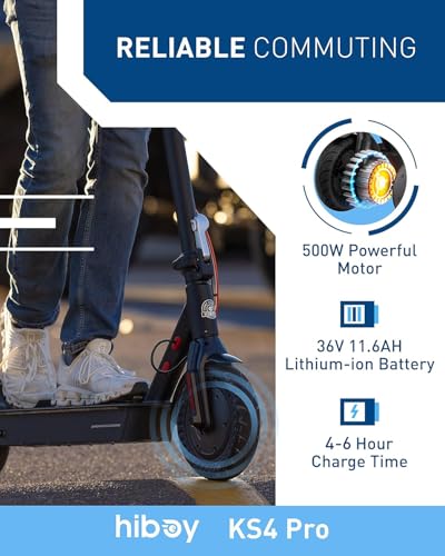 Electric Scooter for Adults KS4 Pro 25-Mile Range 19 MPH Dark Black