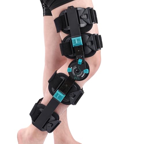 Mathgetin Hinged Post-Op Knee Brace with Adjustable Range of Motion, Support for Arthritis and ACL Injuries