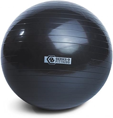 Series-8 Fitness Ball, 26 inch (65cm), Black.Perfect for core strengthening, Balance Training, and Versatile Workout Sessions, This Durable Exercise Ball Helps Enhance Your Fitness Goals.