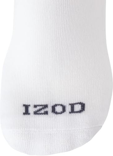 IZOD Men's 6-Pack Performance Cushioned Athletic Quarter Socks - White, 12.5 Size
