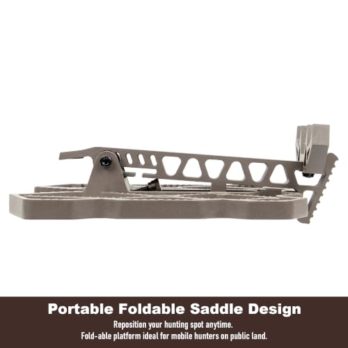 11.8 x 12-Inch Saddle Hunting Platform with Angle Adjustment & Anti-Slip, Brown