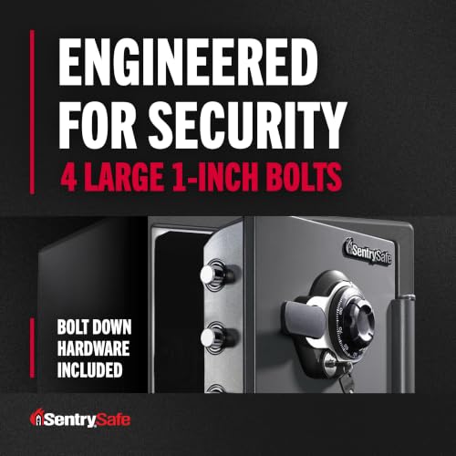 SentrySafe 1.23 Cu Ft Fireproof Waterproof Combination Safe - Bolt-Down, 1-Hour UL Fire Rating