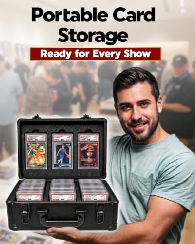 3-Row Card Storage Case with Foam Protection for PSA & Graded Cards