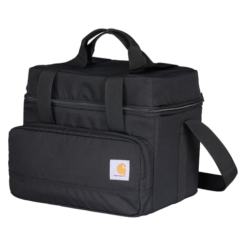 Carhartt 18 Can Insulated Cooler Bag - Black, Water-Resistant with Front Pocket