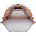 Oileus XL Waterproof Pop-Up Beach Tent - Orange, 5-6 Person Portable Shade